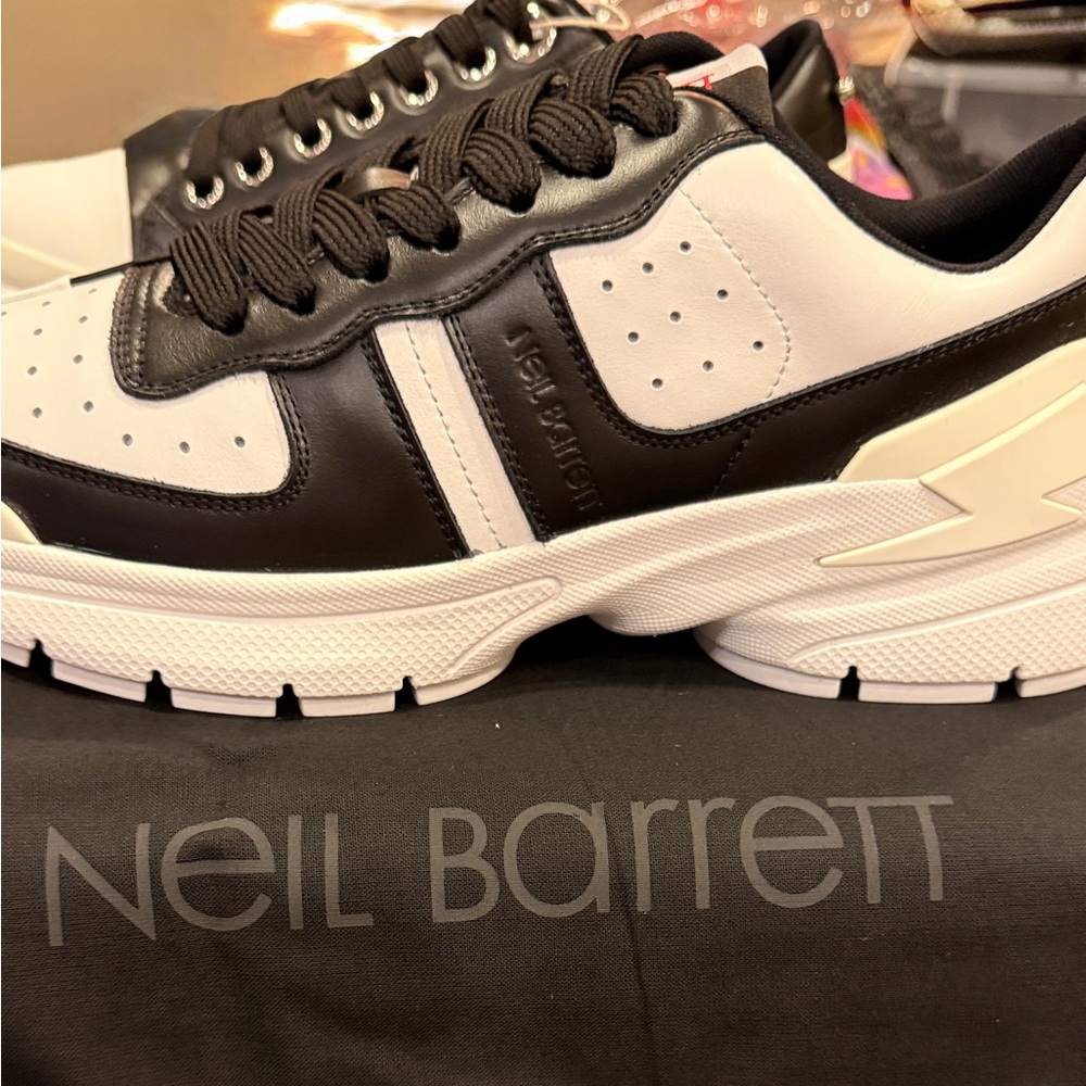 Neil Barrett Hybrid Bolt 09Leather Sneakers Sz 8